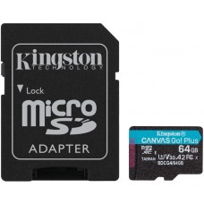 Kingston 64GB microSD A2 UHS-I U3 (V30) Canvas Go Plus Gen 4 +SD adapter